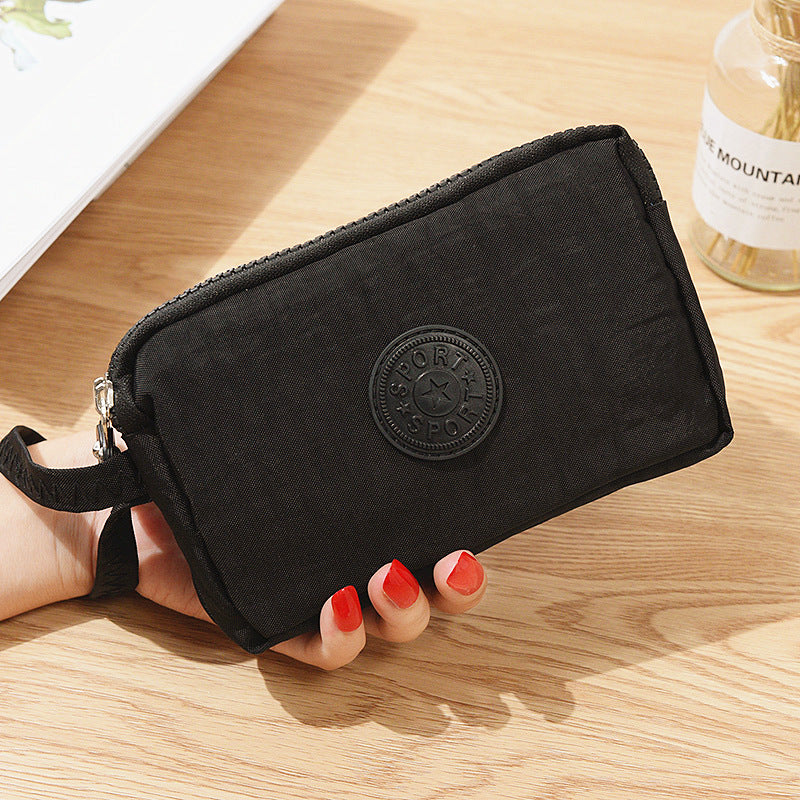 Wholesale Fabric Women's Long Three Layer Zipper Large Capacity Zero Wallet